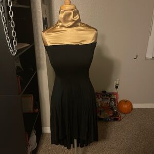 Black High Low Strapless Dress